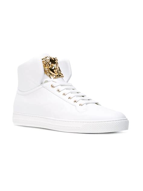 versace white tops|Versace high top sneakers white.